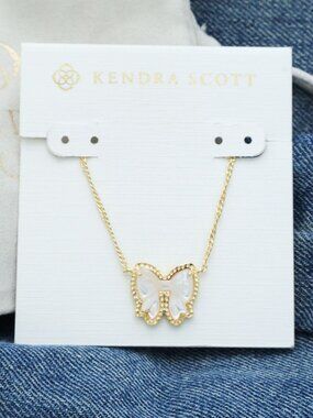 Kendra Scott Haley Bow lvory Mother-of-Pearl Necklace NEW